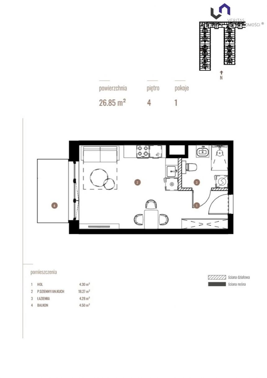 Katowice Dolina Trzech Stawów, 343 680 zł, 26.85 m2, w apartamentowcu miniaturka 2