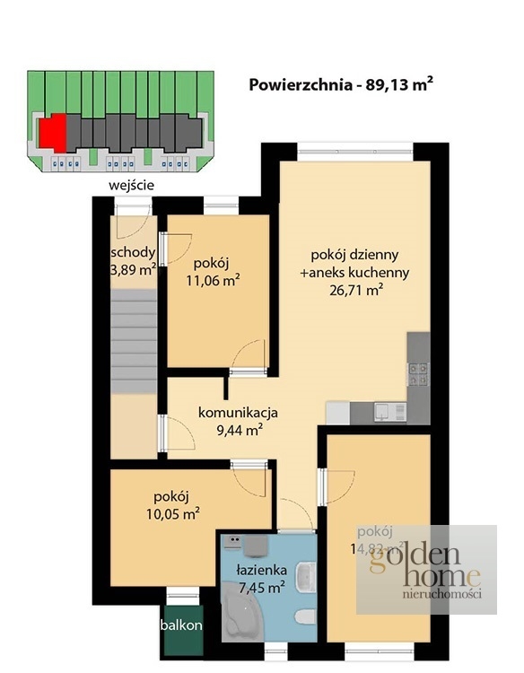 Poznań Strzeszyn, 605 000 zł, 89.13 m2, pietro 1 miniaturka 9