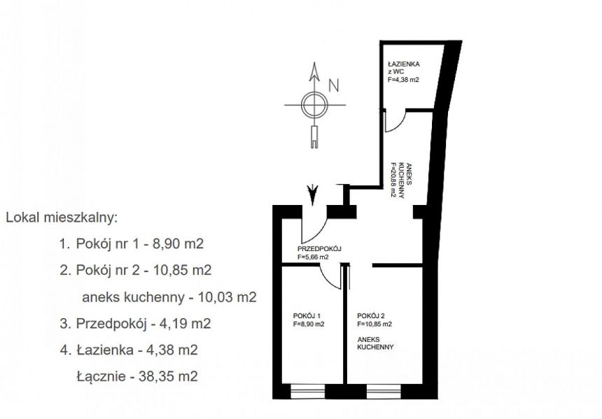 Legnica, 256 000 zł, 38.35 m2, 3 pokojowe miniaturka 13
