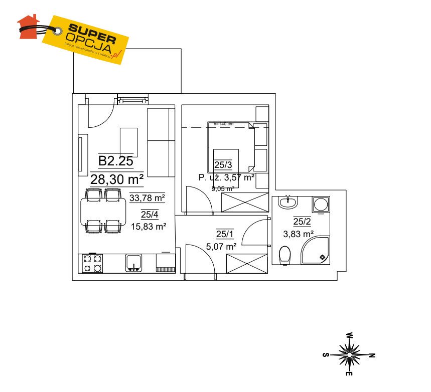 Kraków Ruczaj, 540 530 zł, 28.3 m2, 2 pokojowe miniaturka 2