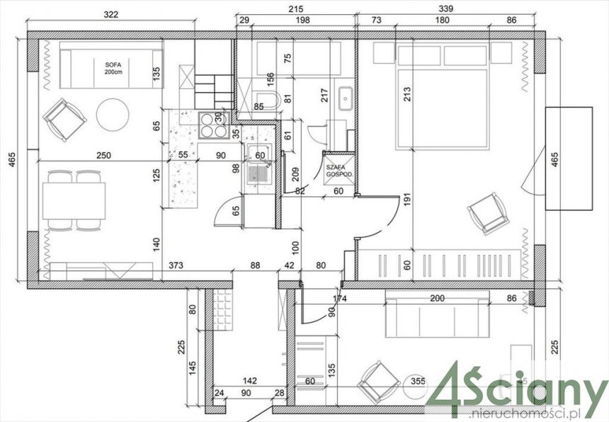 Warszawa Mokotów, 970 000 zł, 56.2 m2, aneks kuchenny miniaturka 11