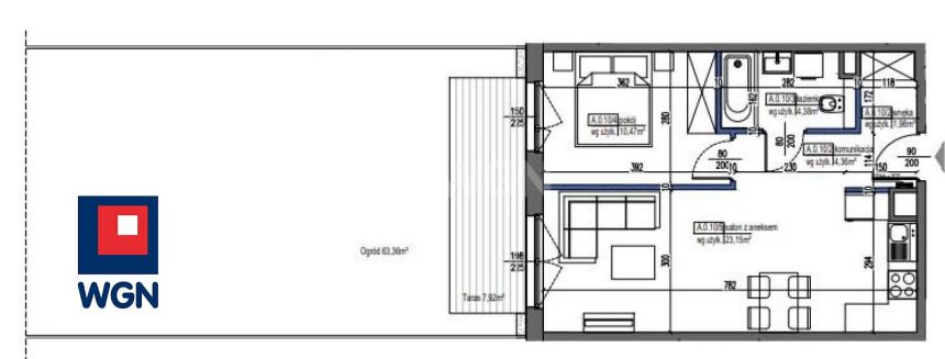 Gdańsk Stogi, 599 900 zł, 43.84 m2, do wykończenia miniaturka 3