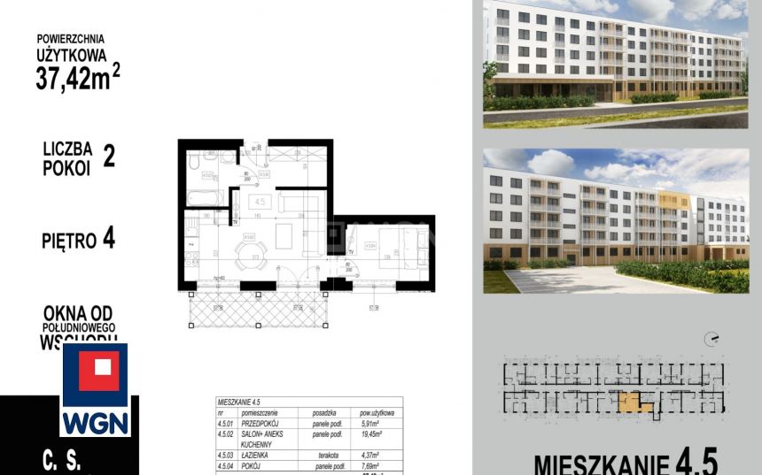 Głogów, 258 198 zł, 37.42 m2, z balkonem - zdjęcie 1
