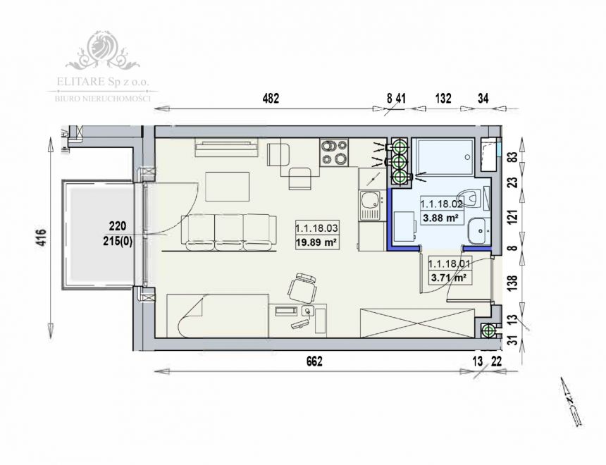 REZERWACJA/Mieszkanie 27,48m2 w Nowej inwestycji blisko Dworca Głównego miniaturka 4