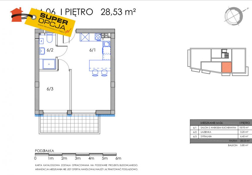 Kraków Ruczaj, 496 500 zł, 28.53 m2, M2 miniaturka 2