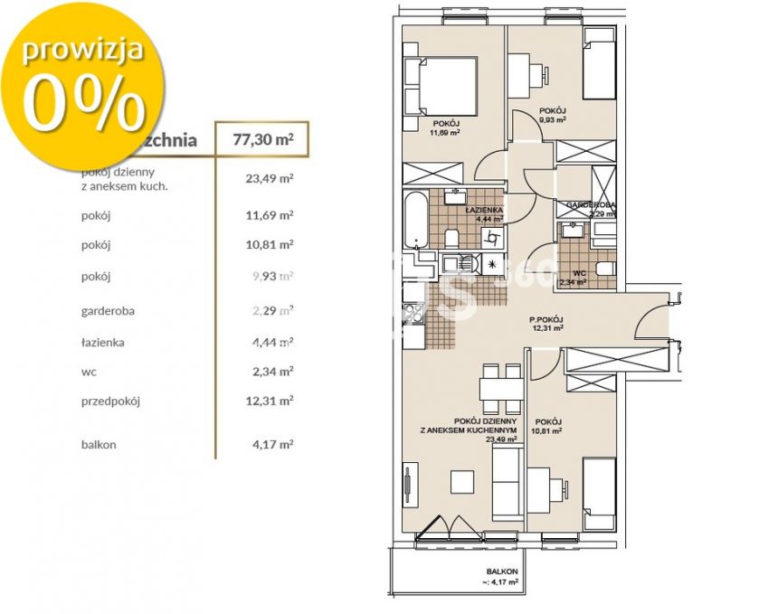 Mieszkanie 4 pokojowe - nowoczesne osiedle miniaturka 12
