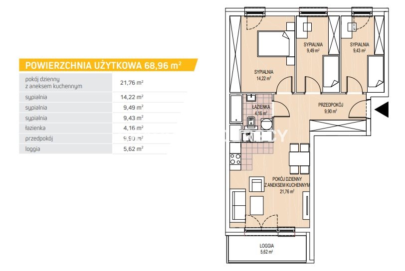 69m2 4 pok balkon gotowe-klucze Wola Duchacka miniaturka 7