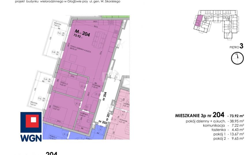 Głogów, 620 928 zł, 73.92 m2, aneks kuchenny miniaturka 10