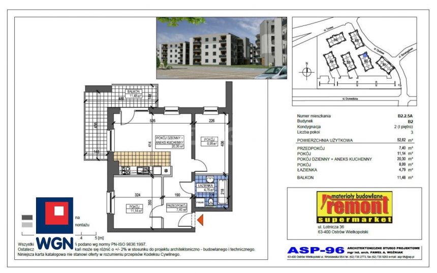 Ostrów Wielkopolski Wenecja, 484 104 zł, 52.62 m2, pietro 1/4 miniaturka 8