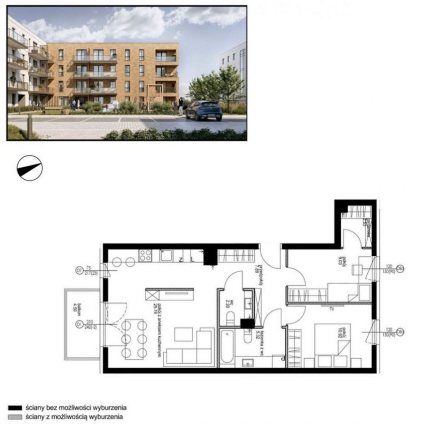 Rotmanka, 542 190 zł, 65.72 m2, z balkonem miniaturka 5