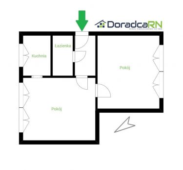 2 pokoje na 1 piętrze, 43m²