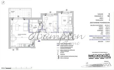 Warszawa Ursynów, 953 343 zł, 55.65 m2, pietro 1