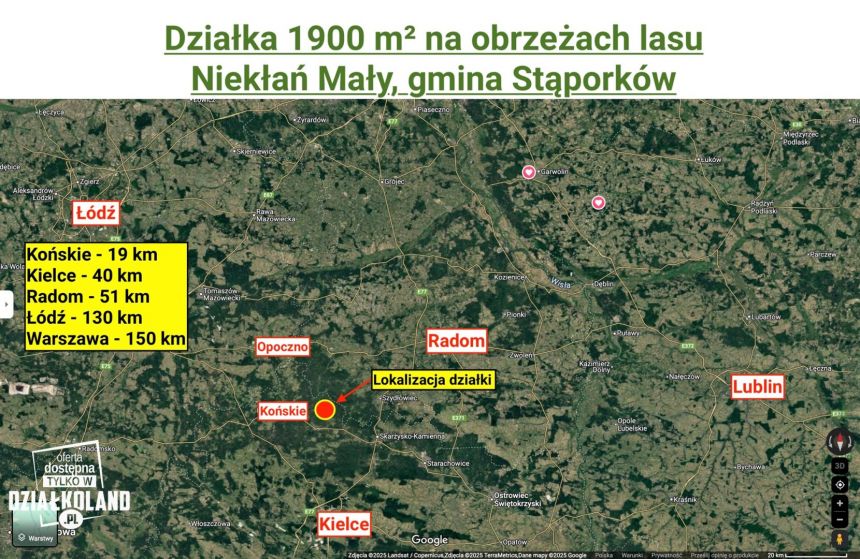 Działka 1900 m² na skraju lasu, Niekłań Mały miniaturka 3