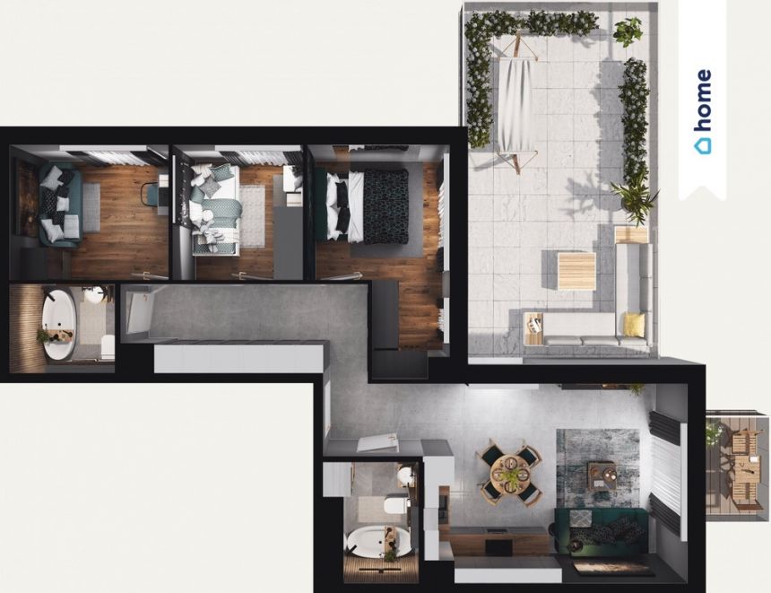 Rozkładowe M4|Taras 33 m2|Wszędzie blisko| IV 2025 miniaturka 8