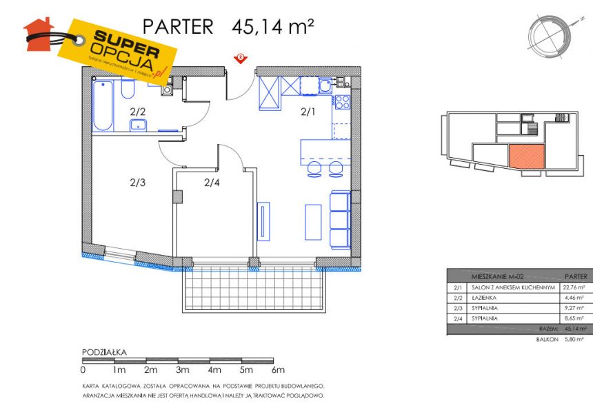 Kraków Ruczaj, 755 000 zł, 45.14 m2, z balkonem miniaturka 2