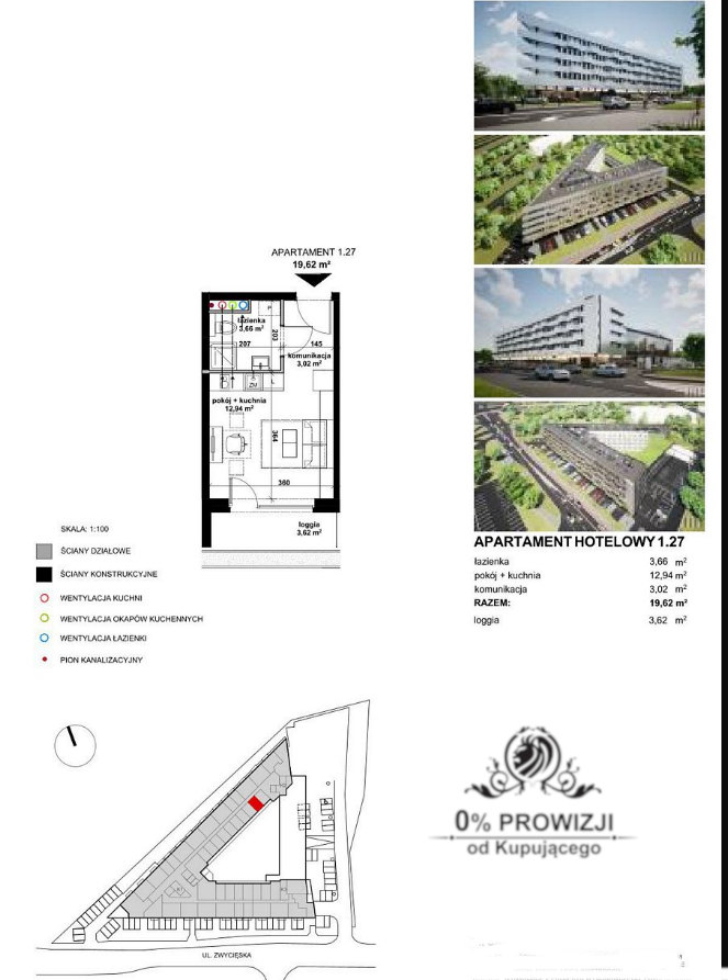 Apatrament hotelowy, kawalerka. wykończone pod klucz, dla studenta, pod wynajem miniaturka 7