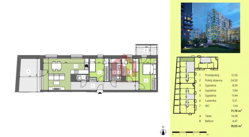 4-pokojowe mieszkanie z tarasem na koniec 2024 miniaturka 2