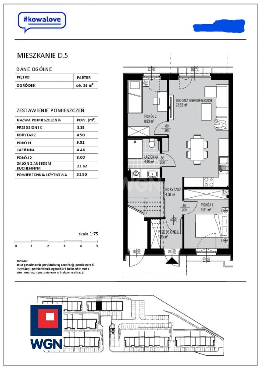 Borkowo, 569 000 zł, 53.5 m2, parter, 2 miniaturka 2