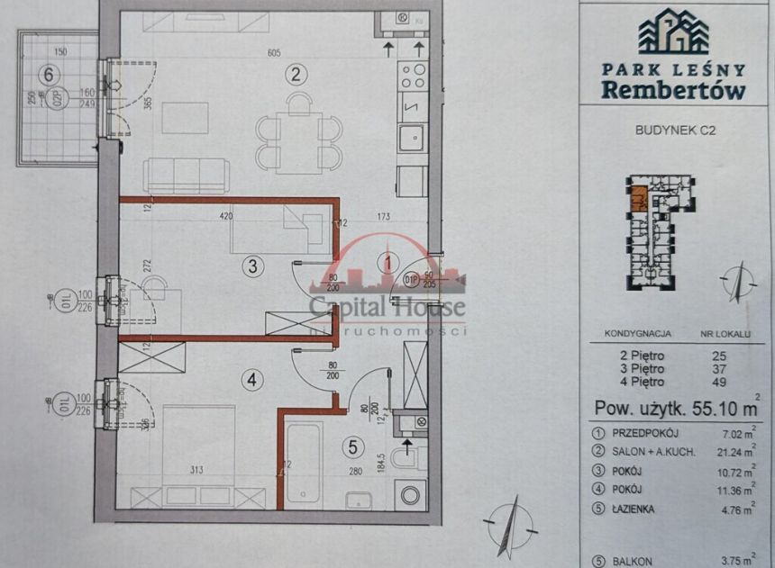 Dwupokojowe balkon, miejsce postojowe miniaturka 8