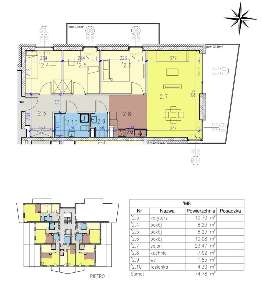74m2 4 pok widok na Park Pradnik Czerwony miniaturka 3