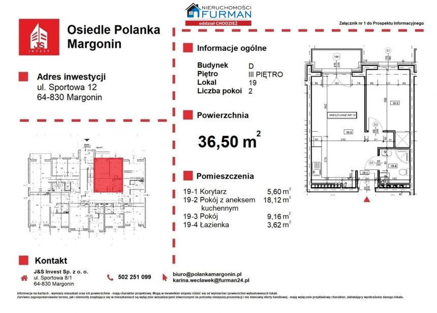 Na sprzedaż mieszkanie 2 pokojowe Margonin miniaturka 6