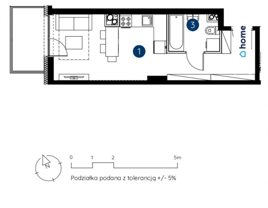 Nowe mieszkanie 27 m2 w centrum Bydgoszczy miniaturka 2