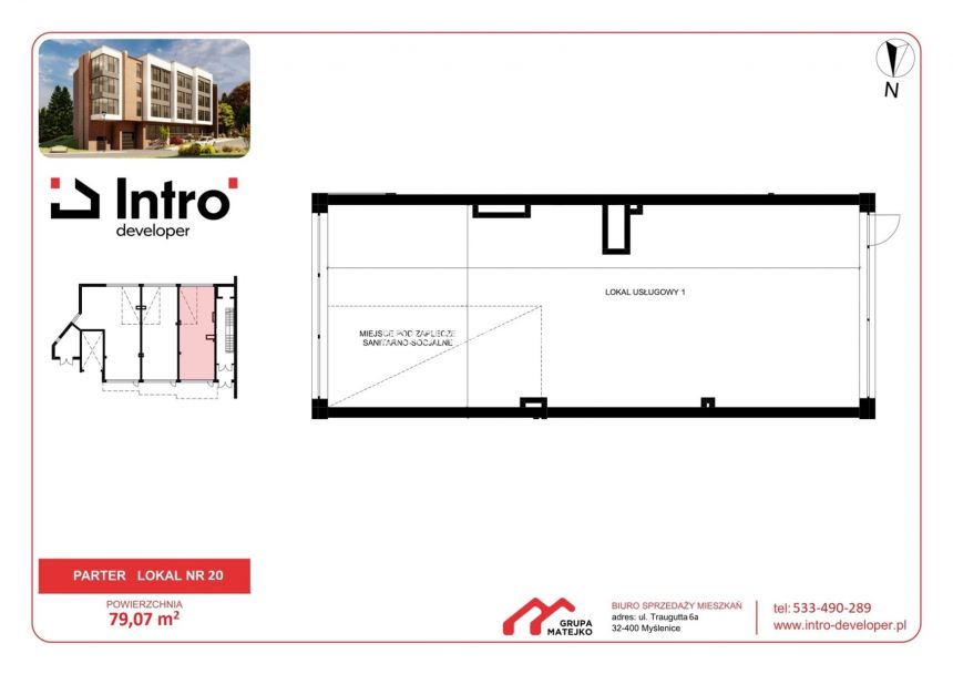 Myślenice, 987 000 zł, 79.07 m2, 1 pokój miniaturka 3