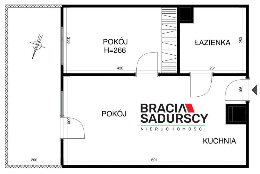 2 pok 40m2 z balkonem i tarasem na dachu budynku miniaturka 23