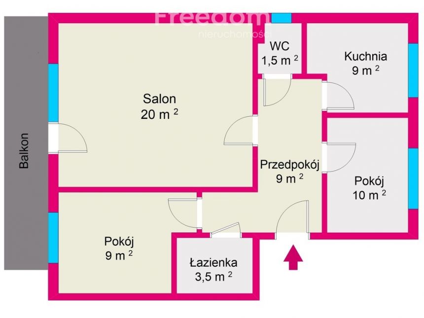 Mieszkanie 62,12m2 w bloku z cegły, ul. Robotnicza miniaturka 5