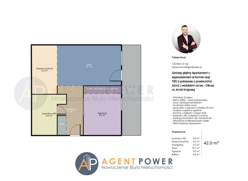 Gotowy Piękny Apartament TBS 2-pok w Olkuszu 42m2 miniaturka 22