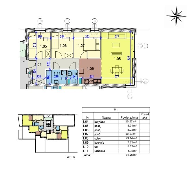4 pok 75m2+ogródek GOTOWE miniaturka 7