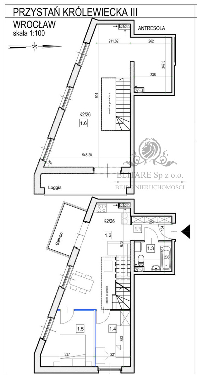 Dwupoziomowe mieszk.4 pokojowe z balkonem/ loggią/Maślice miniaturka 6