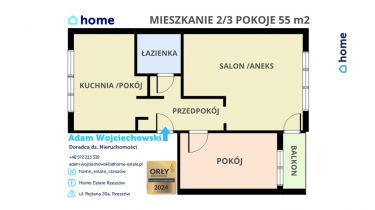 2/3 pokojowe mieszkanie 55 m2 Blisko Politechniki