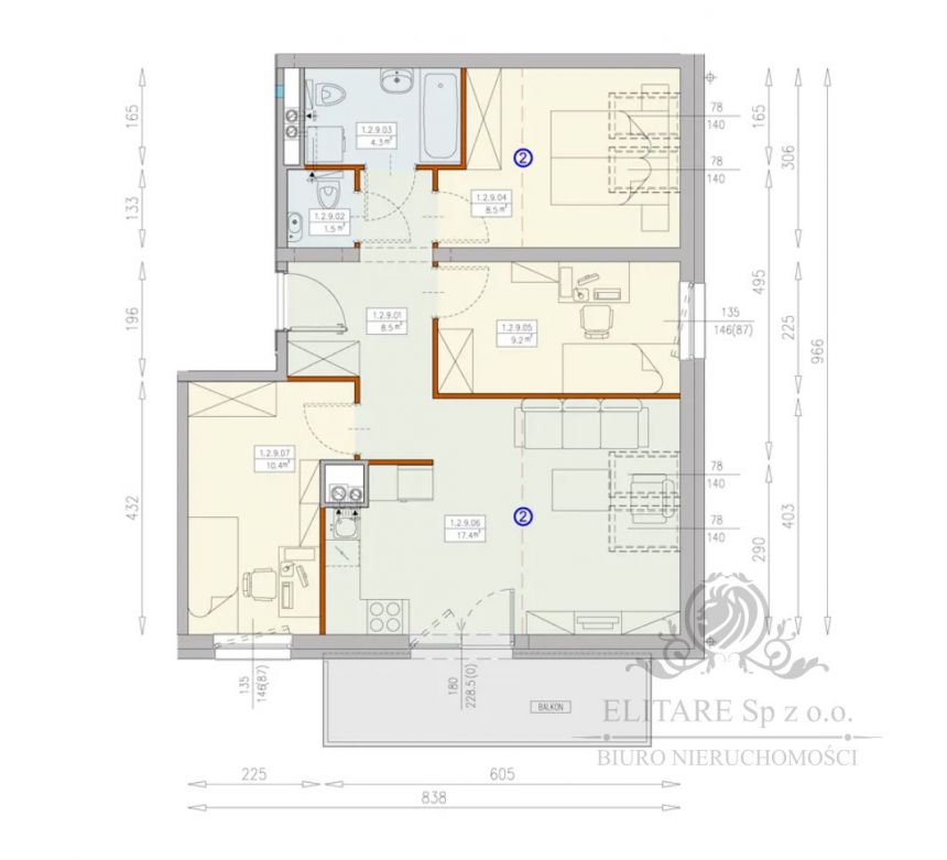 Termin na 11.2024/Mieszkanie 4 pok, 59,8m2 balkon, Księże Wielkie miniaturka 3