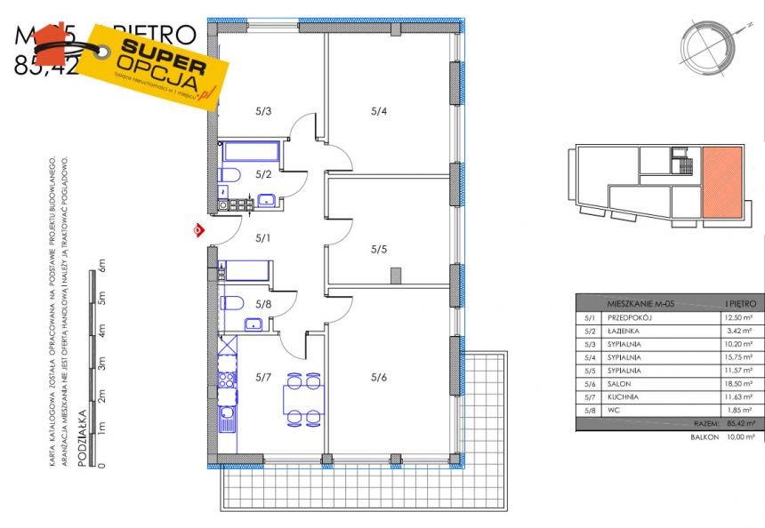 Kraków Ruczaj, 1 178 500 zł, 85.42 m2, pietro 1 miniaturka 2