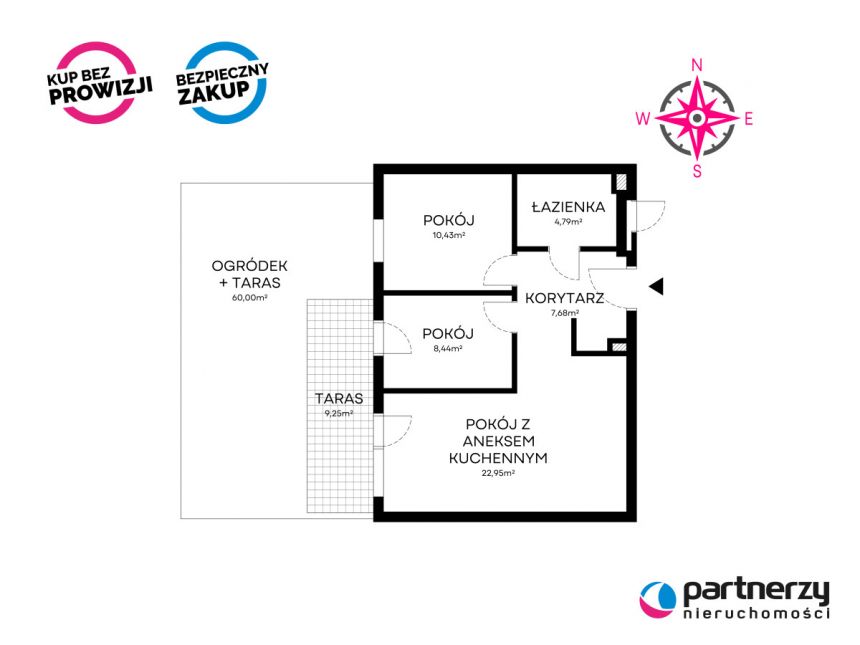Gdańsk Jasień, 649 000 zł, 56.07 m2, 3 pokojowe miniaturka 2