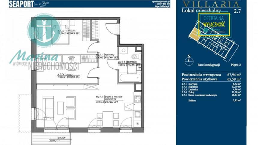 Gdynia Grabówek, 1 040 000 zł, 68 m2, z balkonem miniaturka 3