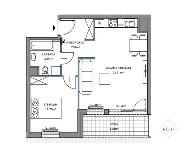 Gdańsk Letnica, 474 862 zł, 47.25 m2, parter miniaturka 5