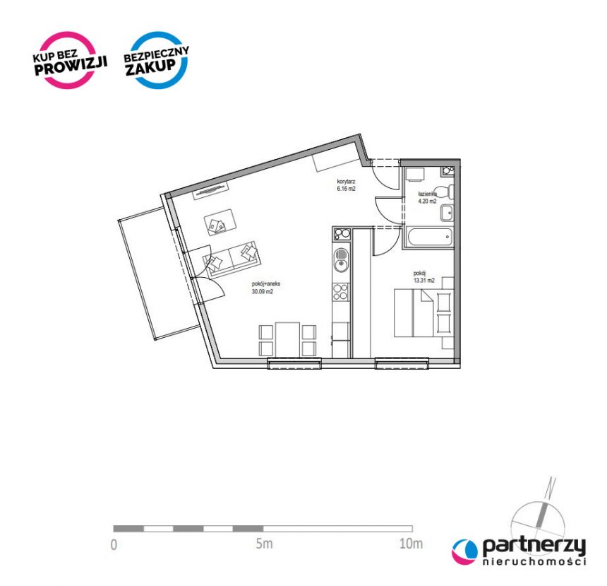 Kowale, 483 300 zł, 53.7 m2, 2 pokojowe miniaturka 13