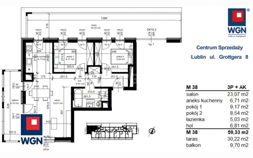 Łęczna, 533 970 zł, 59.33 m2, do wykończenia miniaturka 2