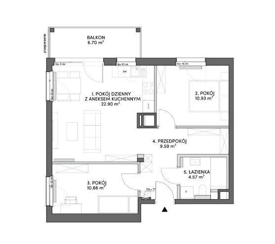 Gdańsk Orunia Górna, 758 195 zł, 58.65 m2, pietro 1 miniaturka 4