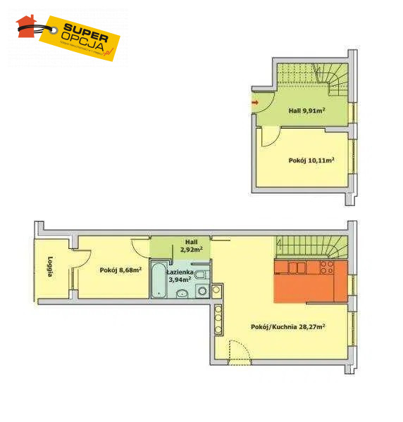 Kraków, 795 000 zł, 63.83 m2, pietro 3, 4 miniaturka 3