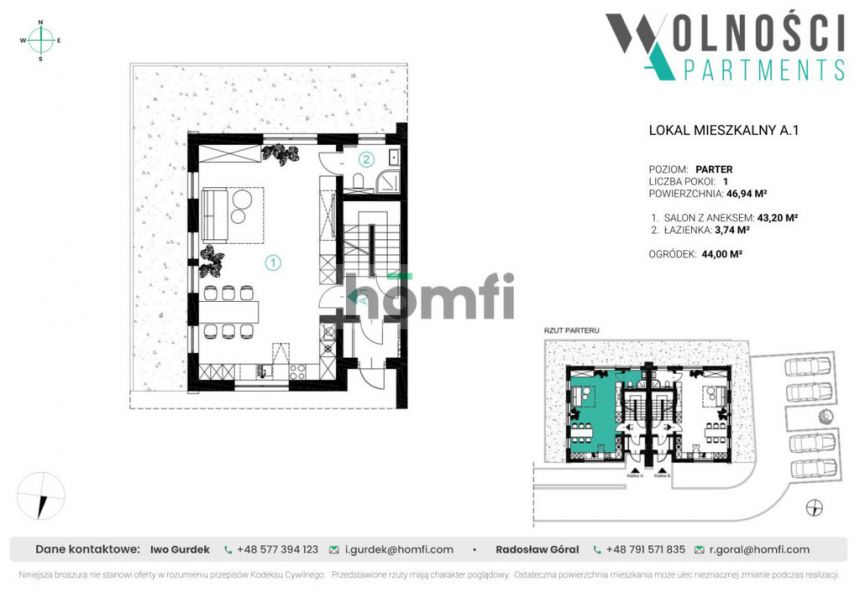 Wolności Apartments | Mieszkanie z ogrodem | 46 m2 miniaturka 14