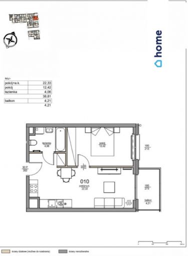 Nowe mieszkanie 38,81 m2 za 572000 pln