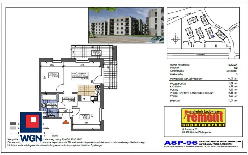 Ostrów Wielkopolski Wenecja, 414 184 zł, 45.02 m2, pietro 1 miniaturka 10