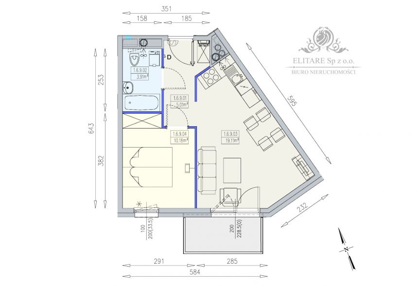 Piękne mieszkanie 2pok. o pow 38,20m2 z balkonem/ Partynice Braterska miniaturka 5