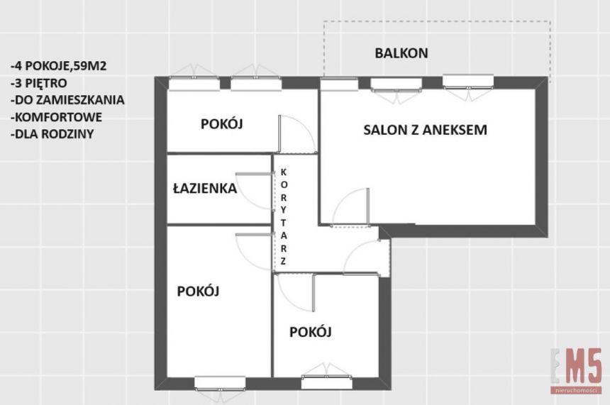 Białystok Słoneczny Stok, 579 000 zł, 58.8 m2, pietro 3 miniaturka 8