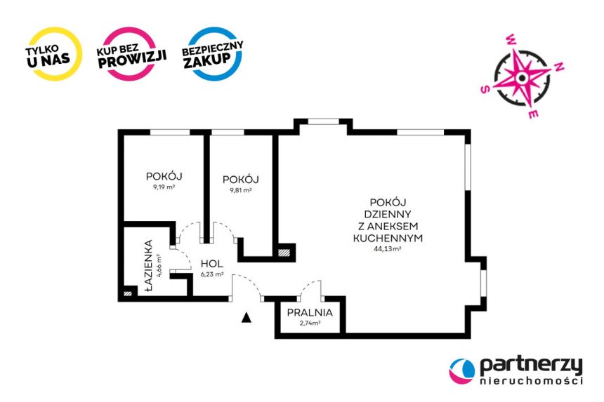 Gdańsk Aniołki, 1 500 000 zł, 76.7 m2, z miejscem parkingowym miniaturka 2