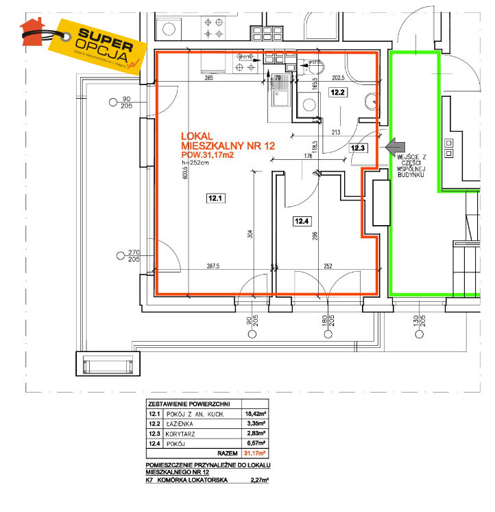 Kraków Bronowice, 568 620 zł, 31.32 m2, z loggią miniaturka 3