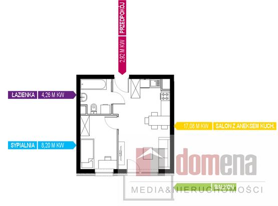 Poznań Nowe Miasto, 259 680 zł, 32.46 m2, aneks kuchenny miniaturka 6